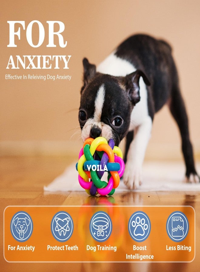 Voila Multi-Color Dog-Toy Ball, Durable & Bouncy Fetch Ball for Extra Small, Small & Medium Breeds, Interactive Rubber for Teething & Playtime, Fun & Safe Balls (Pack of 1) Multicolor - Image 5